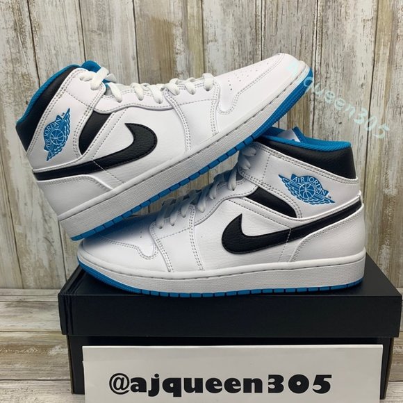 Air Jordan 1 Mid Laser Blue - Picture 2 of 6